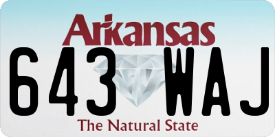 AR license plate 643WAJ
