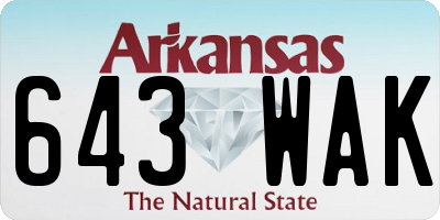 AR license plate 643WAK
