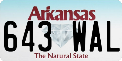 AR license plate 643WAL
