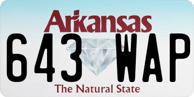 AR license plate 643WAP