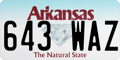 AR license plate 643WAZ