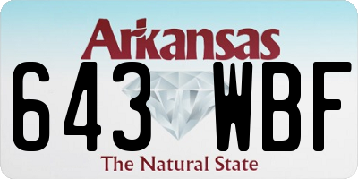 AR license plate 643WBF