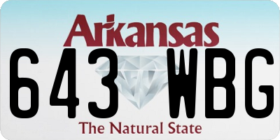 AR license plate 643WBG