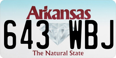 AR license plate 643WBJ