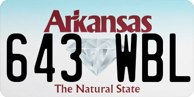 AR license plate 643WBL