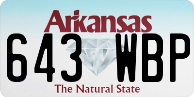 AR license plate 643WBP