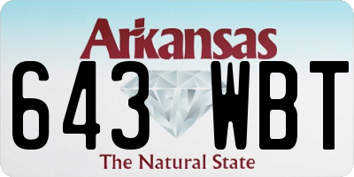 AR license plate 643WBT