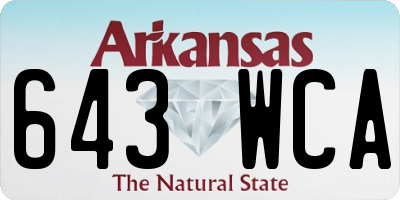 AR license plate 643WCA