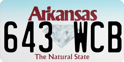 AR license plate 643WCB