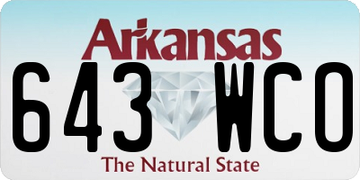 AR license plate 643WCO