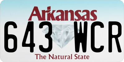 AR license plate 643WCR