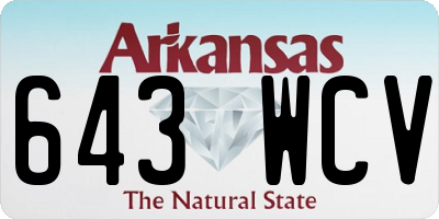 AR license plate 643WCV