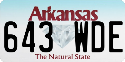 AR license plate 643WDE