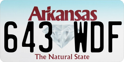 AR license plate 643WDF