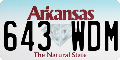 AR license plate 643WDM