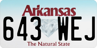 AR license plate 643WEJ