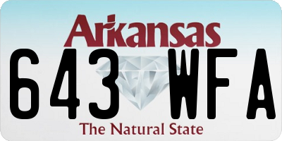AR license plate 643WFA