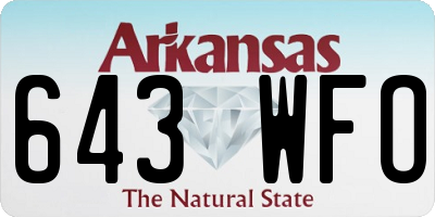 AR license plate 643WFO