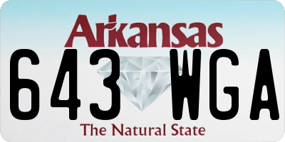 AR license plate 643WGA