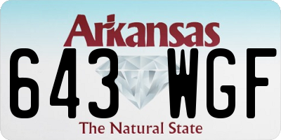 AR license plate 643WGF