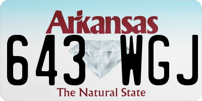 AR license plate 643WGJ