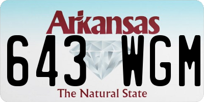 AR license plate 643WGM