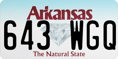 AR license plate 643WGQ
