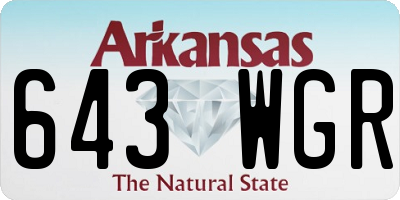 AR license plate 643WGR