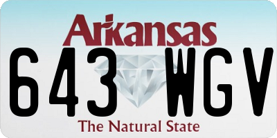 AR license plate 643WGV