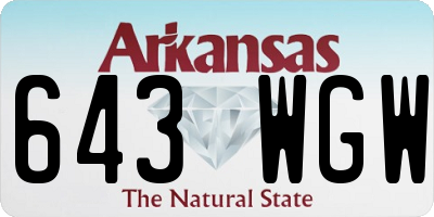 AR license plate 643WGW
