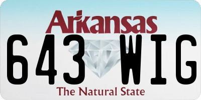 AR license plate 643WIG