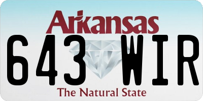 AR license plate 643WIR