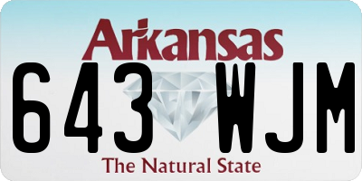 AR license plate 643WJM