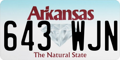 AR license plate 643WJN