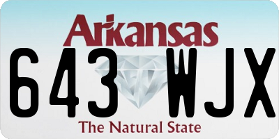 AR license plate 643WJX
