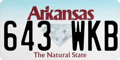 AR license plate 643WKB