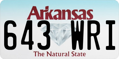 AR license plate 643WRI