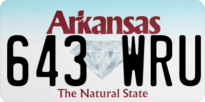 AR license plate 643WRU