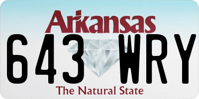 AR license plate 643WRY