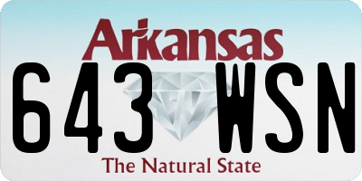 AR license plate 643WSN