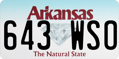 AR license plate 643WSO