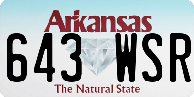 AR license plate 643WSR