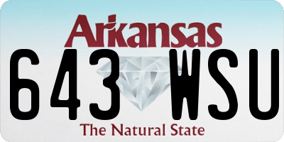 AR license plate 643WSU
