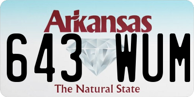 AR license plate 643WUM