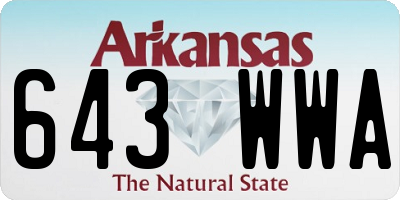 AR license plate 643WWA