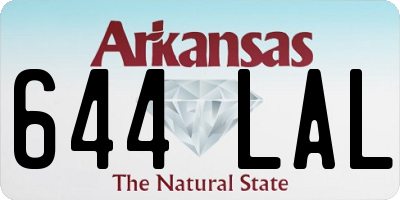 AR license plate 644LAL