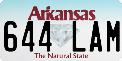 AR license plate 644LAM