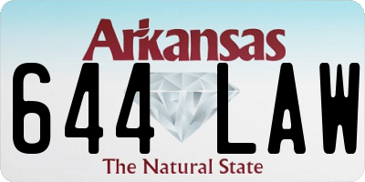 AR license plate 644LAW