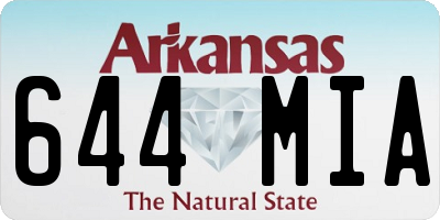AR license plate 644MIA