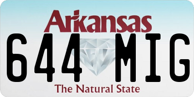 AR license plate 644MIG